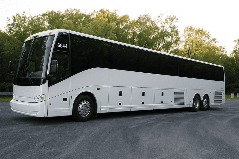 exterior of Charter Bus Rental Jackson coach bus